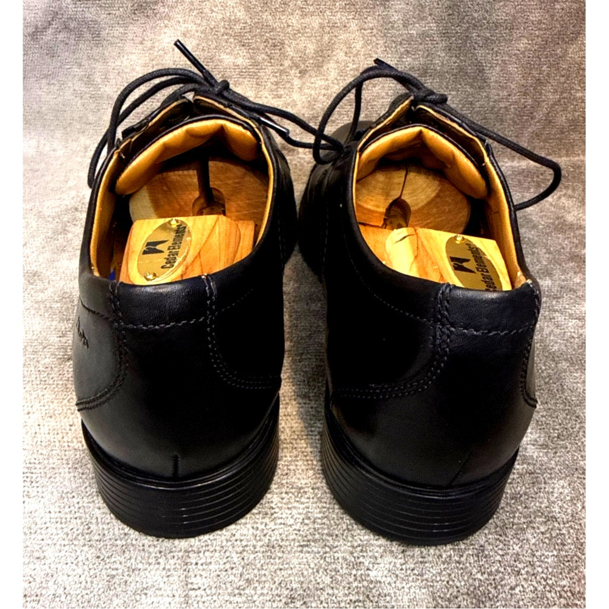 Clarks Tilden Cap 15770 Black Leather Derby 10.5W India Ortholite