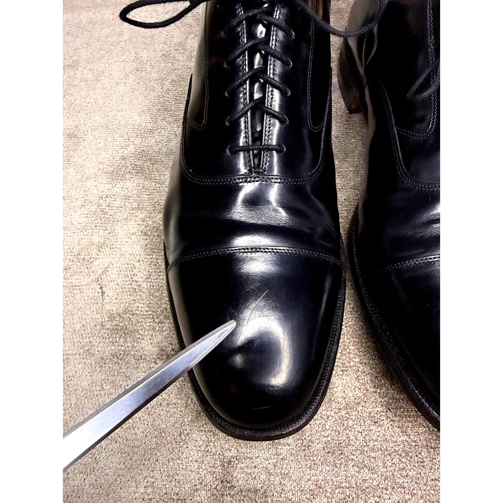 Johnston & Murphy Melton Cap Toe Oxford Black 11 EEE Goodyear Welt