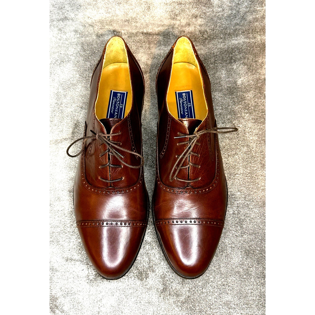 Bostonian Florentine Oxford Cap Toe Brown Leather 11.5M Italy