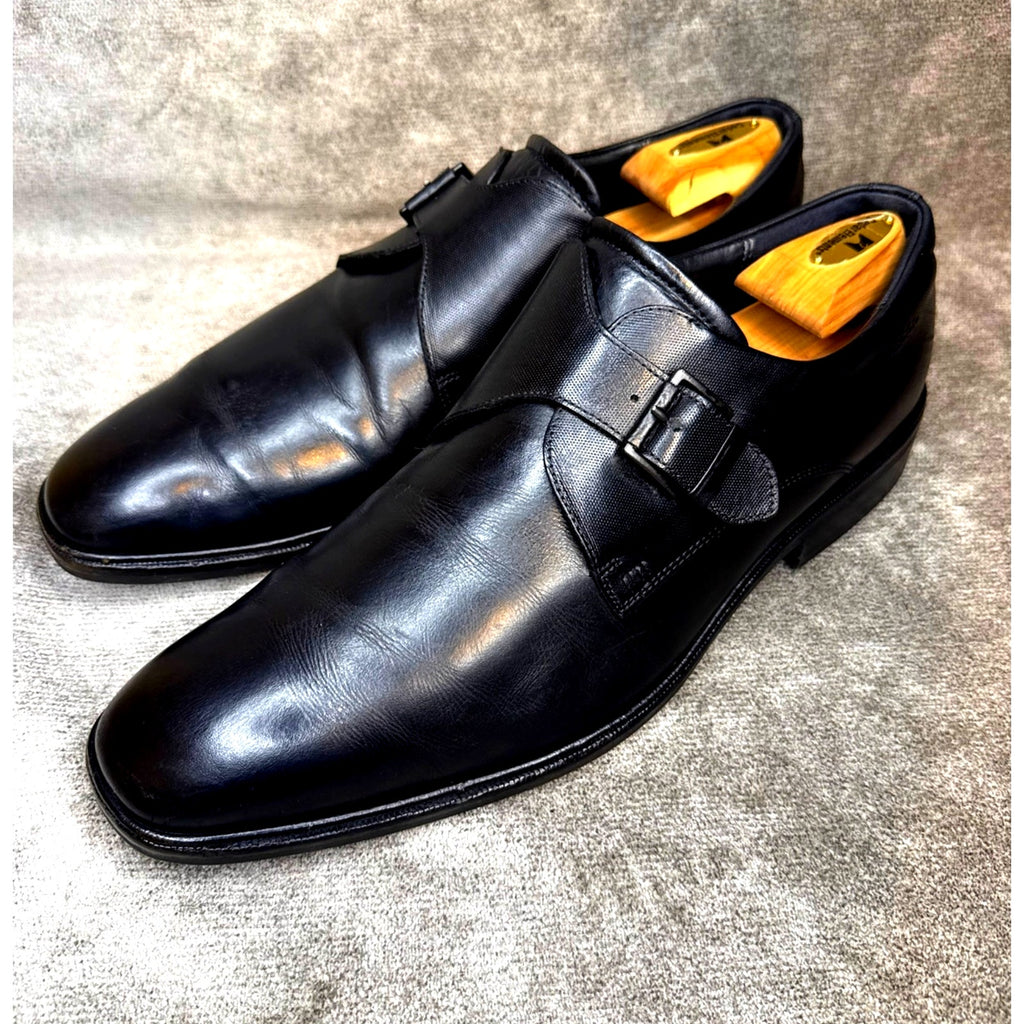 Ecco Monk Strap Black Leather Loafers Men’s 13 US 47 EU