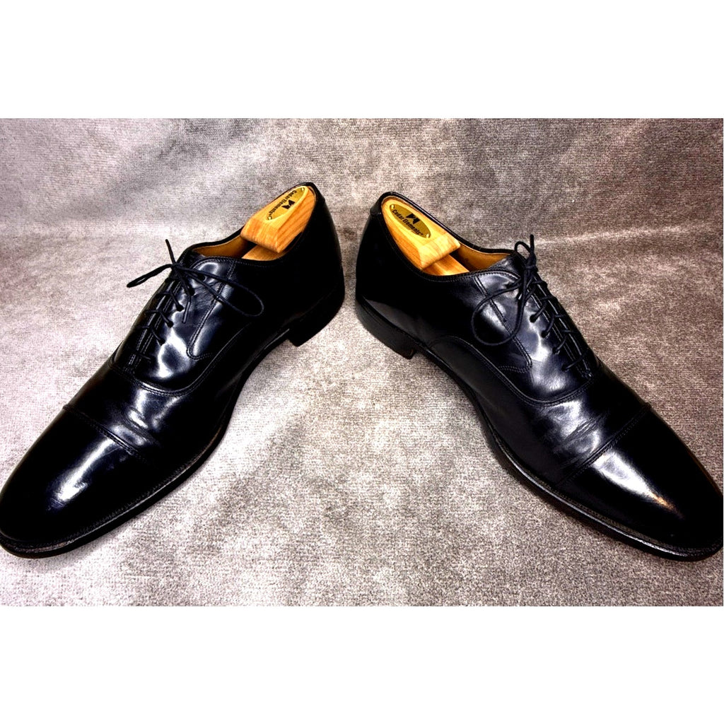 Johnston & Murphy Melton Optima Cap Toe Oxford Black 12 B Goodyear