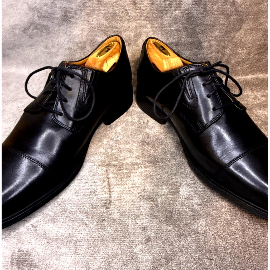 Clarks Tilden Cap 15770 Black Leather Derby 10.5W India Ortholite