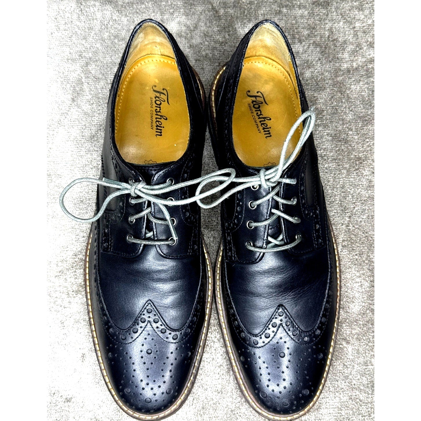 Florsheim Derby Wingtip Brogues Black Leather 11D Men’s Dress Shoes