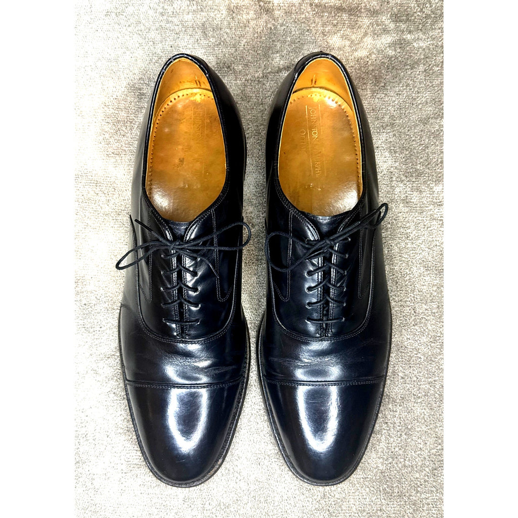 Johnston & Murphy Melton Optima Cap Toe Oxford Black 12 B Goodyear