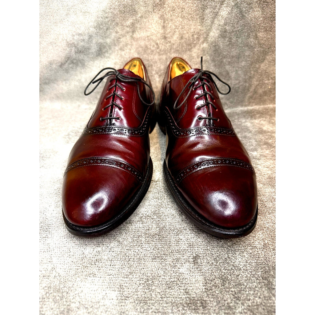 Bostonian Made in USA Burgundy Brogue Oxford 12 D/B Leather Sole