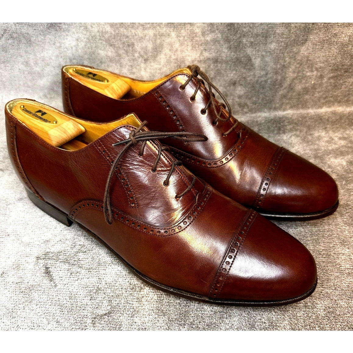 Bostonian Florentine Oxford Cap Toe Brown Leather 11.5M Italy