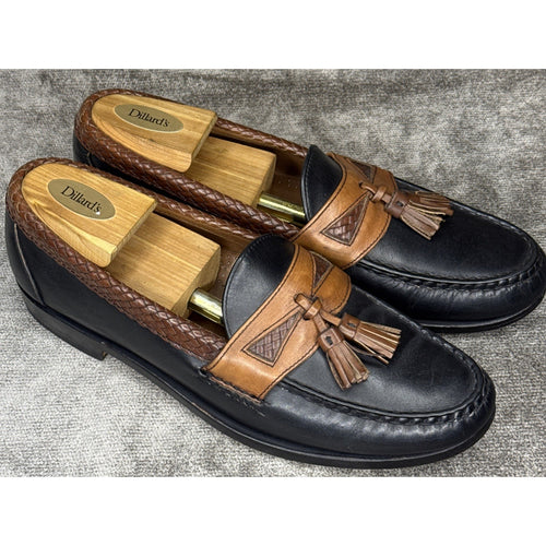 Allen Edmonds Maxfield Tassel Loafer Black / Tan 10.5B Leather