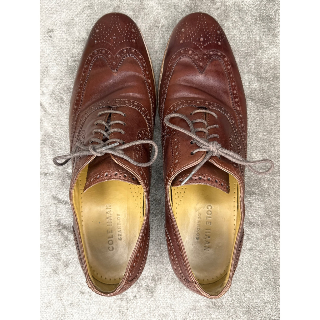 Cole Haan Wingtip Oxford Full Brogue Brown Leather Men’s 11M