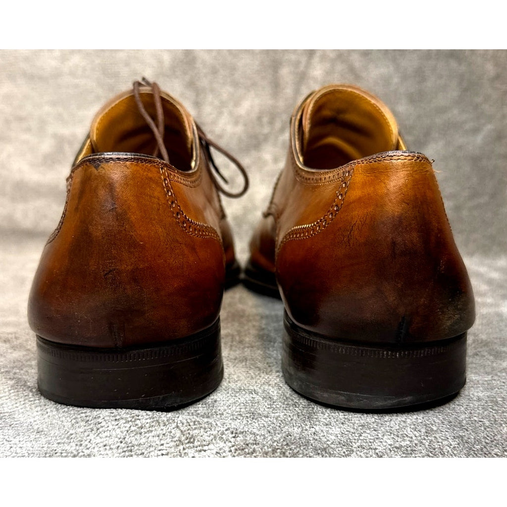 Magnanni 12070 Brown Cap Toe Derby Calf Leather 12M Rubber Sole Spain