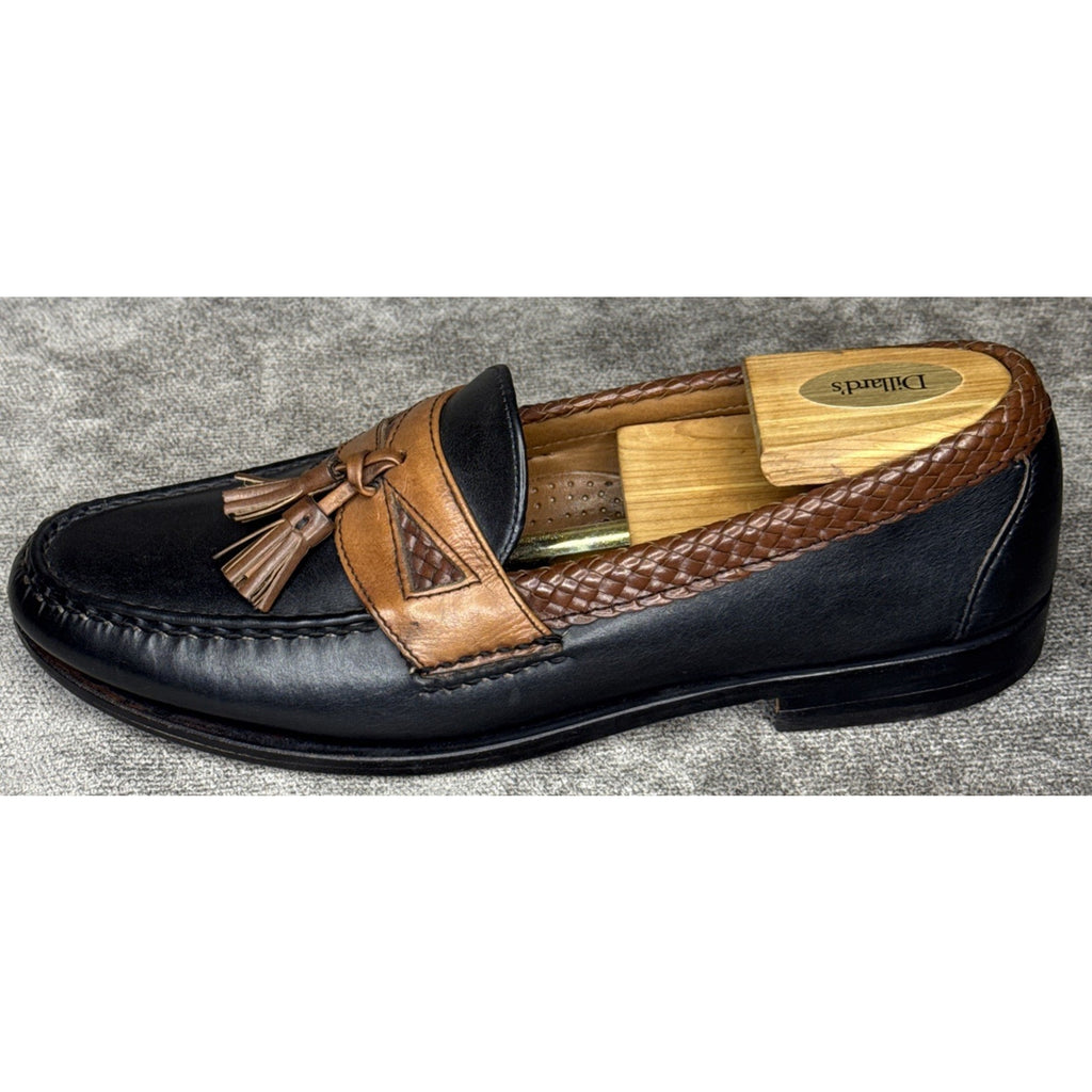Allen Edmonds Maxfield Tassel Loafer Black / Tan 10.5B Leather