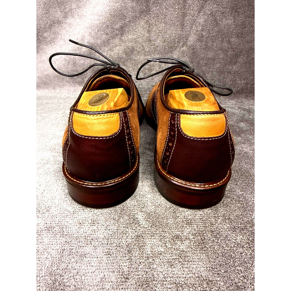Johnston & Murphy Suede Saddle Oxford Brown 10M Rubber Sole