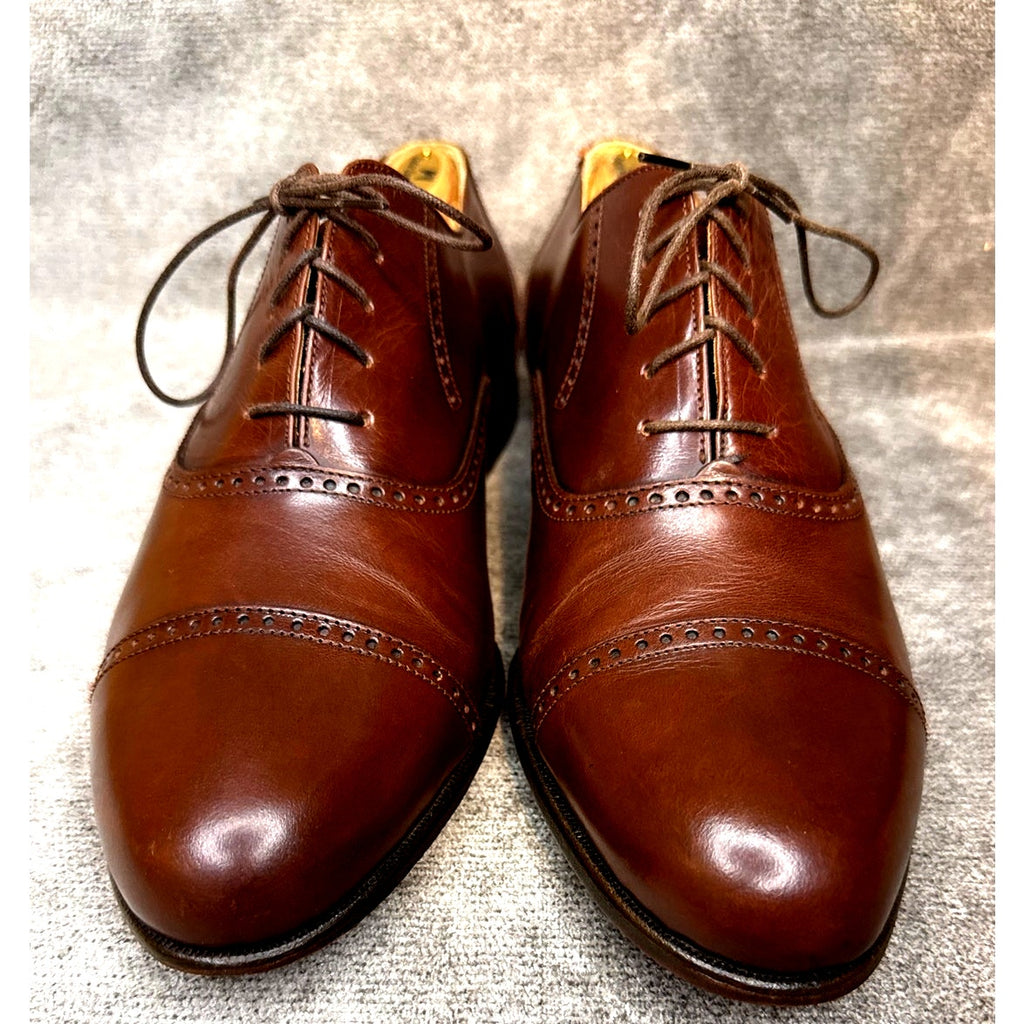 Bostonian Florentine Oxford Cap Toe Brown Leather 11.5M Italy