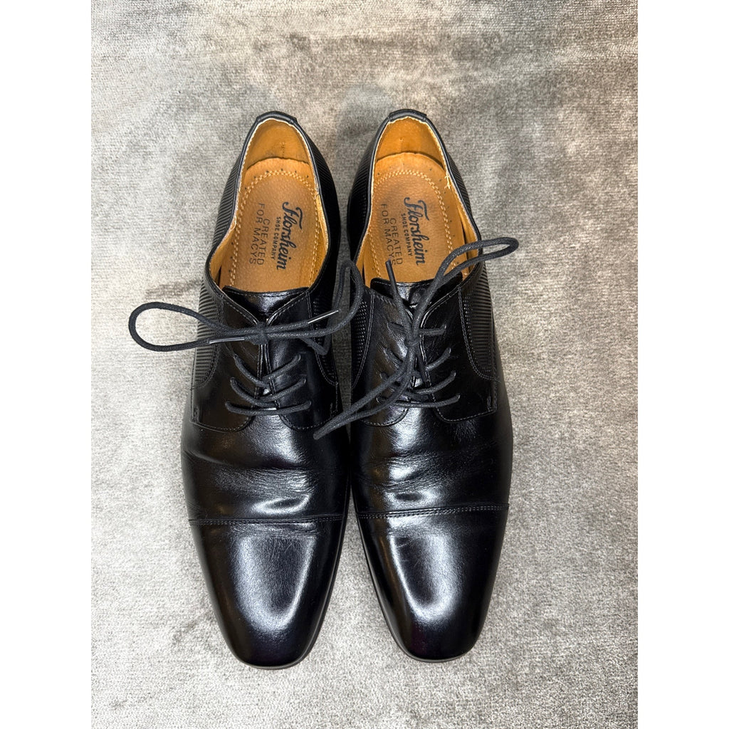 Florsheim Black Cap Toe Derby Leather Dress Shoes 10.5D