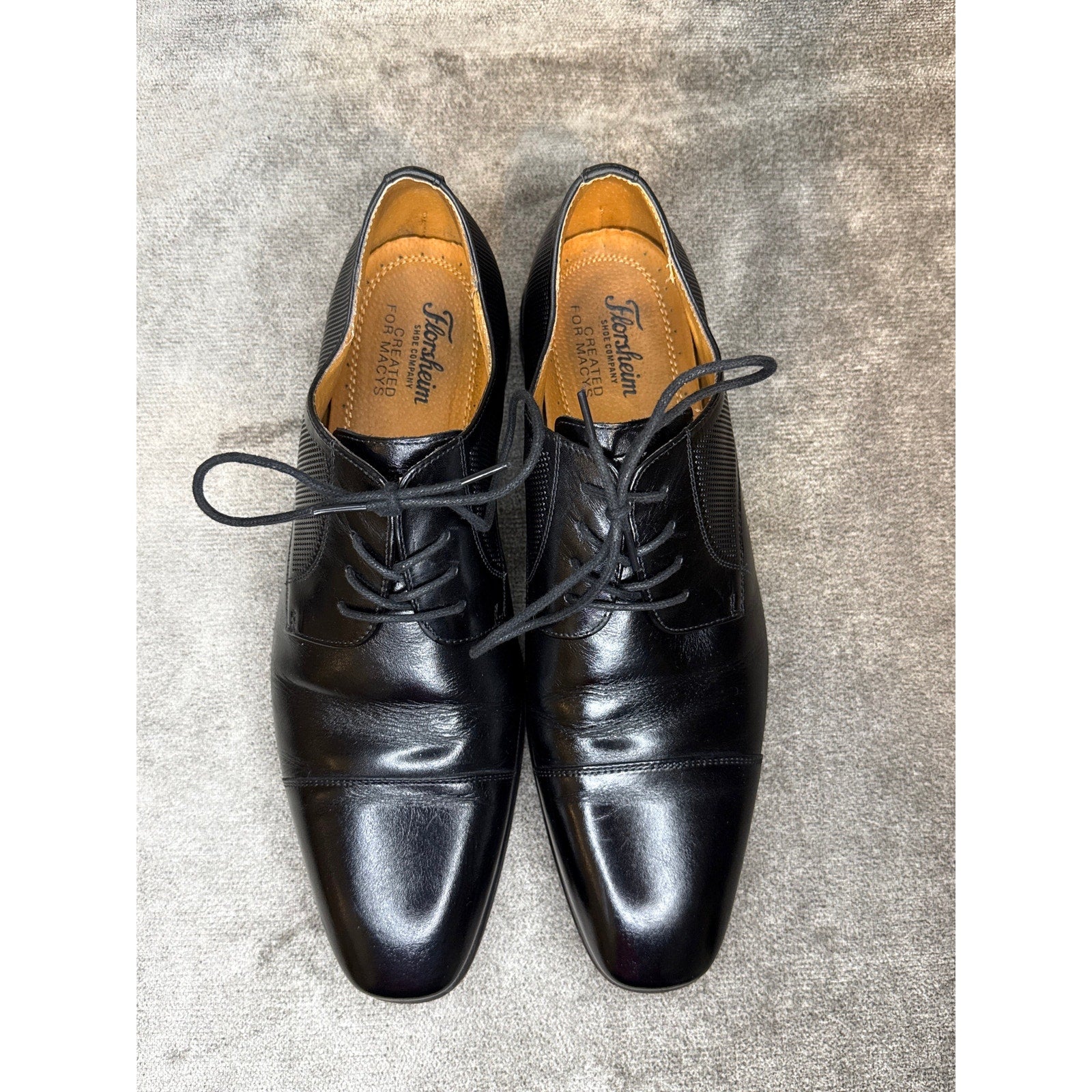 Florsheim Black Cap Toe Derby Leather Dress Shoes 10.5D