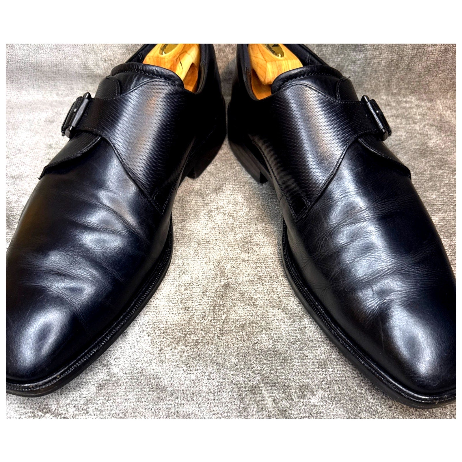 Ecco Monk Strap Black Leather Loafers Men’s 13 US 47 EU