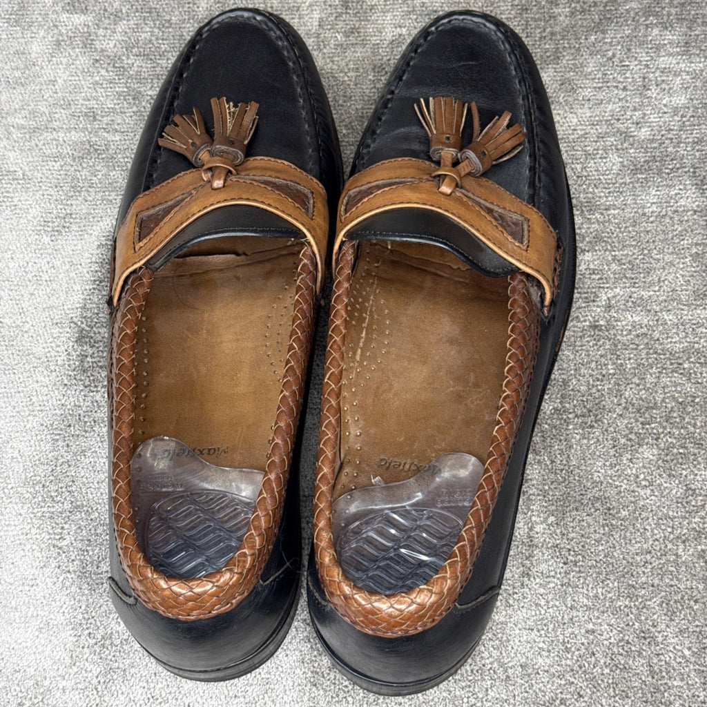 Allen Edmonds Maxfield Tassel Loafer Black / Tan 10.5B Leather