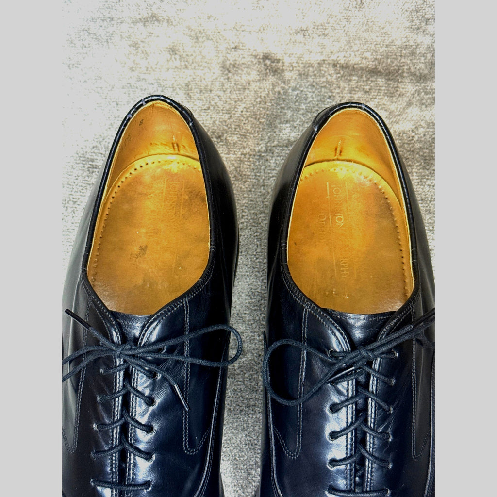 Johnston & Murphy Melton Optima Cap Toe Oxford Black 12 B Goodyear