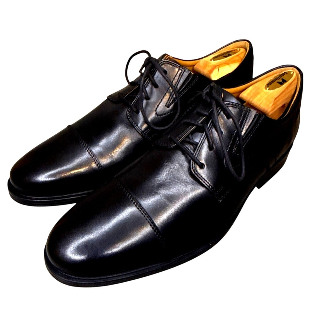 Clarks Tilden Cap 15770 Black Leather Derby 10.5W India Ortholite