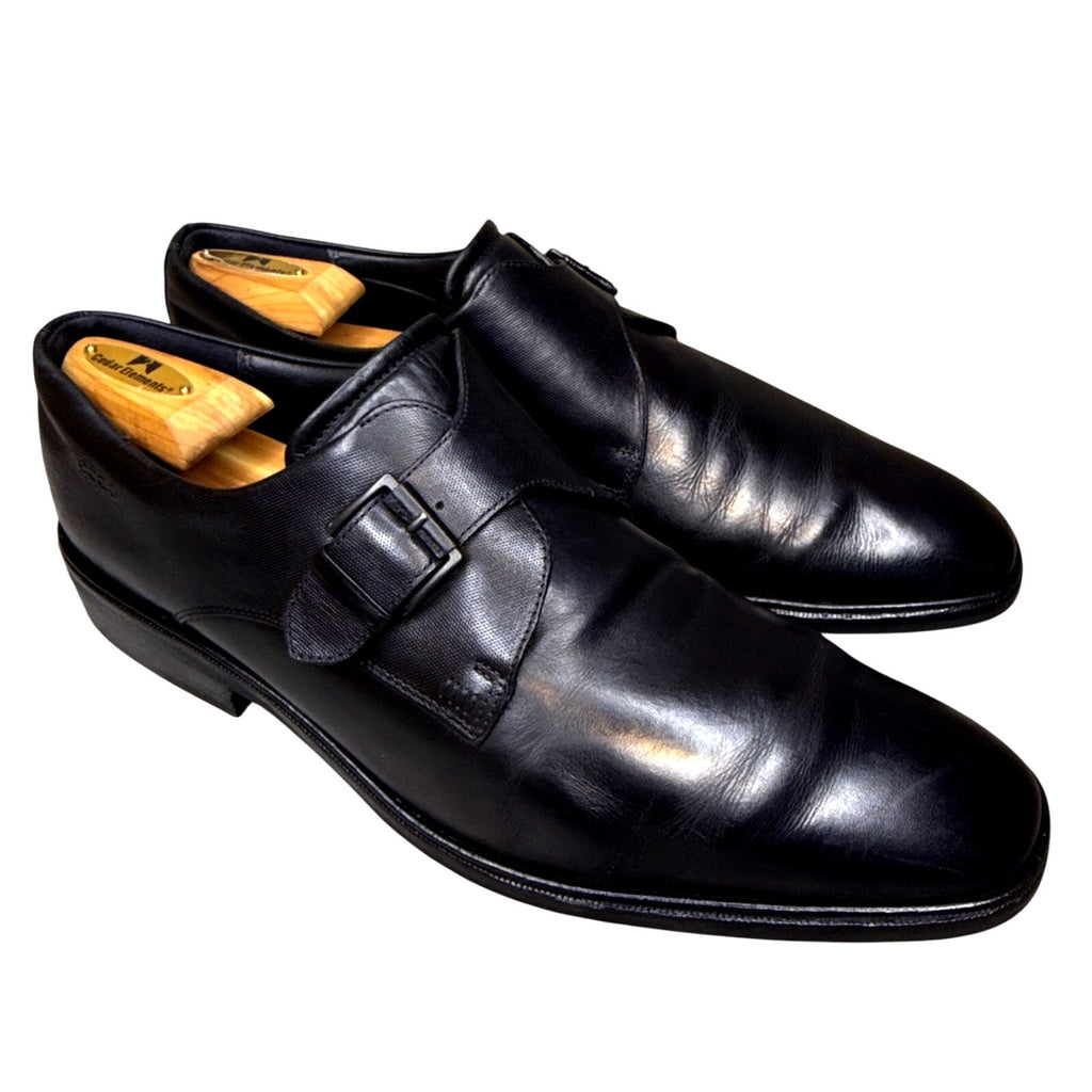 Ecco Monk Strap Black Leather Loafers Men’s 13 US 47 EU
