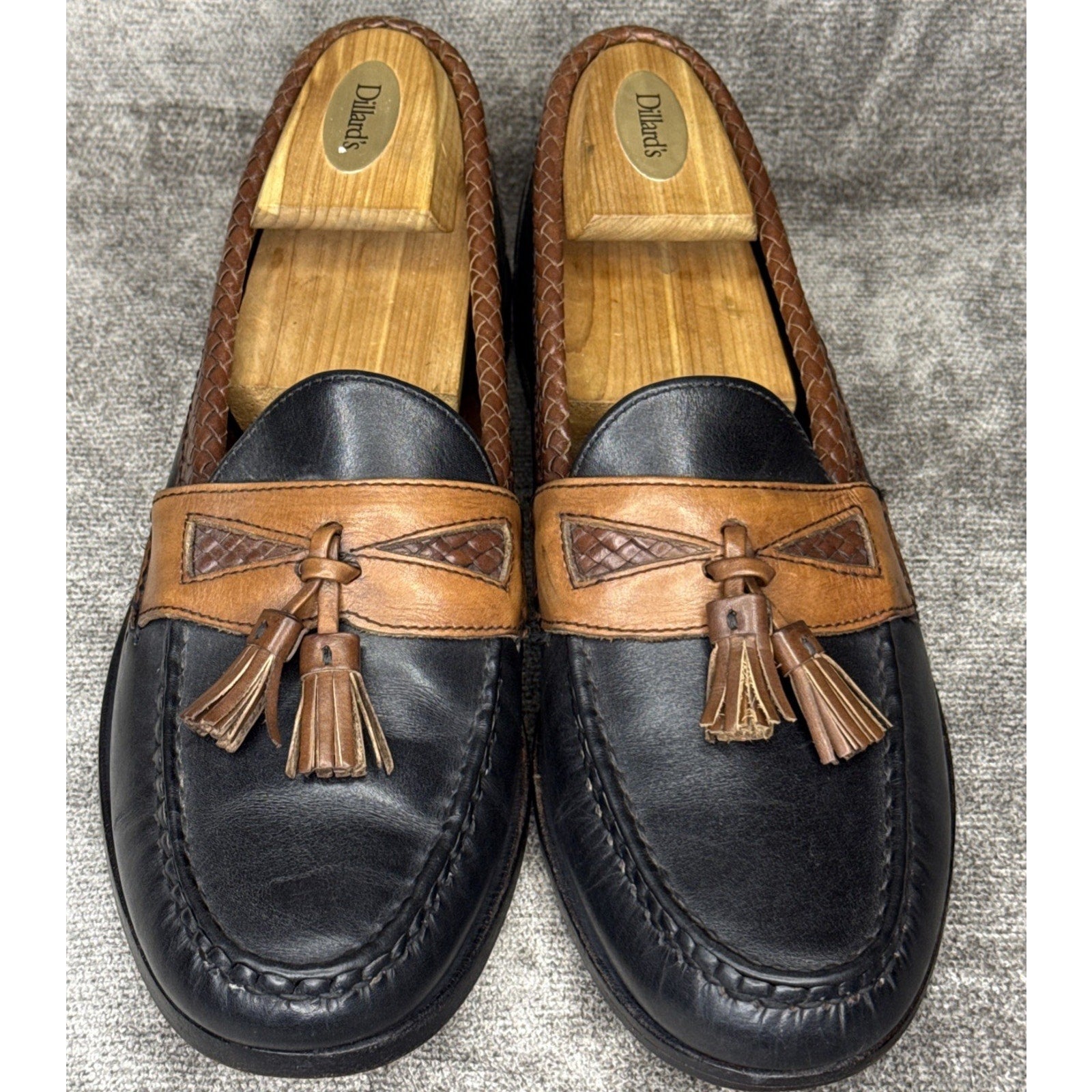 Allen Edmonds Maxfield Tassel Loafer Black / Tan 10.5B Leather