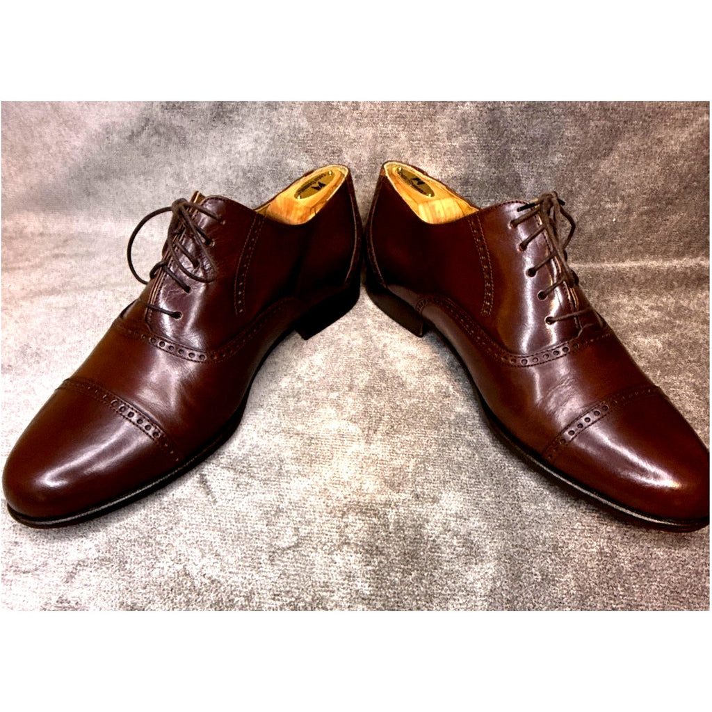 Bostonian Florentine Oxford Cap Toe Brown Leather 11.5M Italy