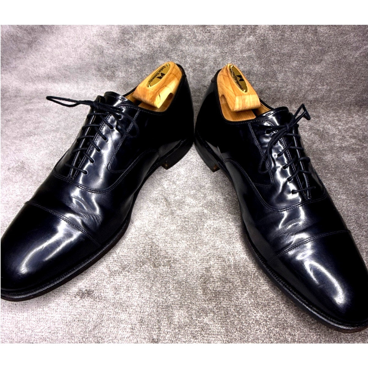 Johnston & Murphy Melton Cap Toe Oxford Black 11 EEE Goodyear Welt