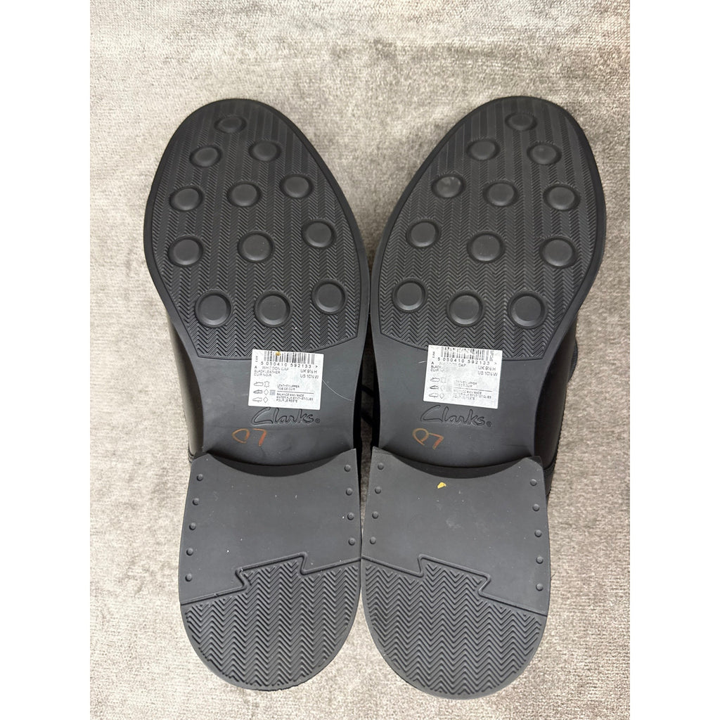 Clarks Tilden Cap 15770 Black Leather Derby 10.5W India Ortholite