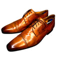 Magnanni 12070 Brown Cap Toe Derby Calf Leather 12M Rubber Sole Spain