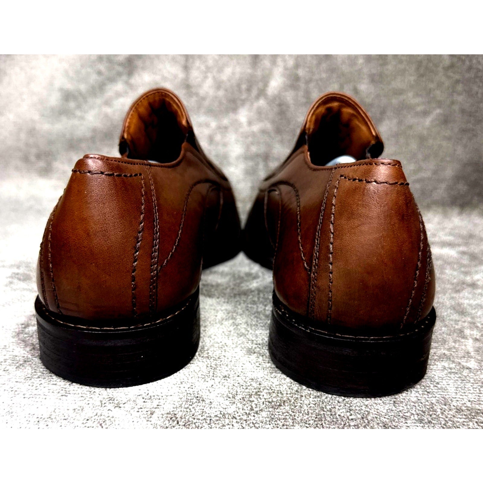 Johnston & Murphy Brown Leather Loafer Square Toe Slip On Mens 11M