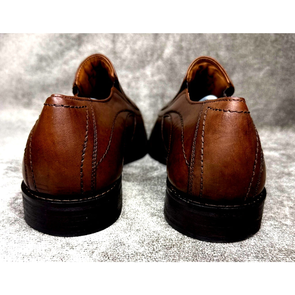 Johnston & Murphy Brown Leather Loafer Square Toe Slip On Mens 11M